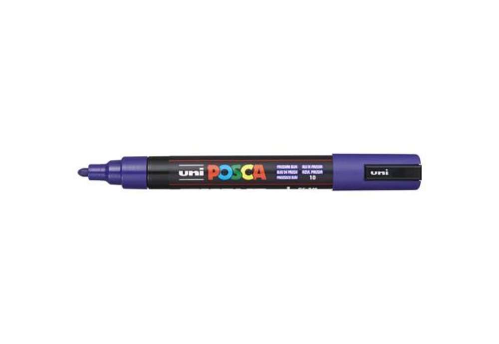 Immagine di Marcatore a tempera Posca Uni-Ball punta tonda 1,8-2,5 mm blu di prussia M PC5M BPR