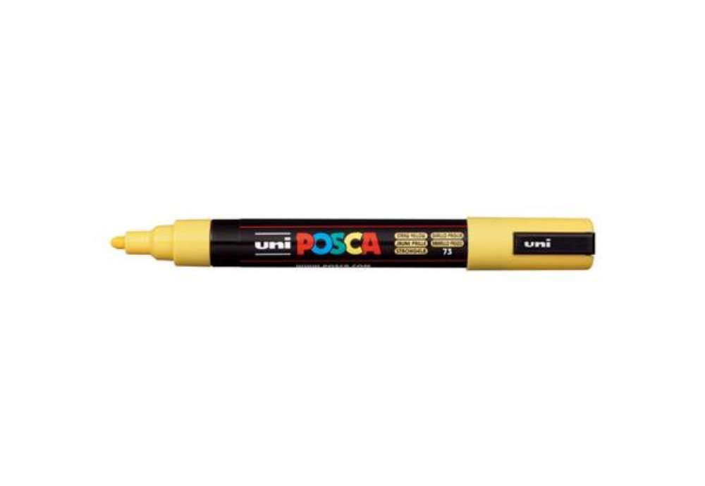 Immagine di Marcatore a tempera Posca Uni-Ball punta tonda 1,8-2,5 mm giallo paglierino M PC5M GPA
