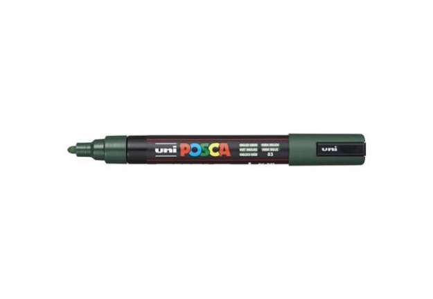 Immagine di Marcatore a tempera Posca Uni-Ball punta tonda 1,8-2,5 mm verde inglese M PC5M VIN