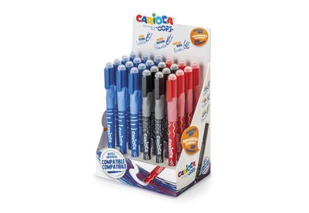 Immagine di Espositore 24 penne cancellabili Carioca OOPS con inchiostro termosensibile M 0,7 mm assortiti - 430