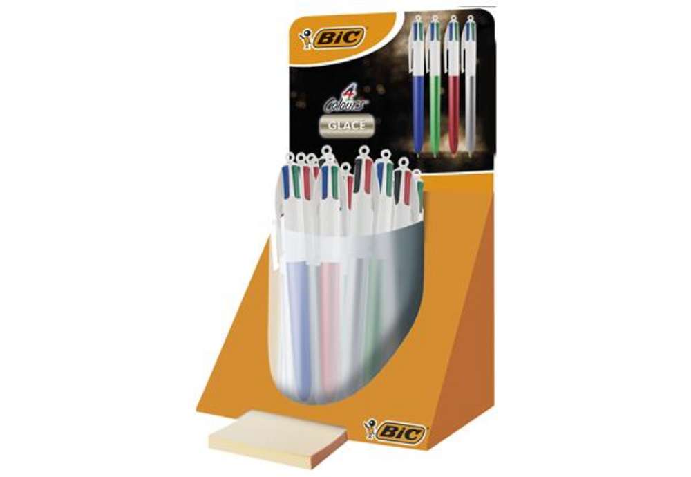 Immagine di Penna a sfera scatto multifunzione 4 Colours Glacè - punta 1,0 mm - colori assortiti - Bic - expo 40