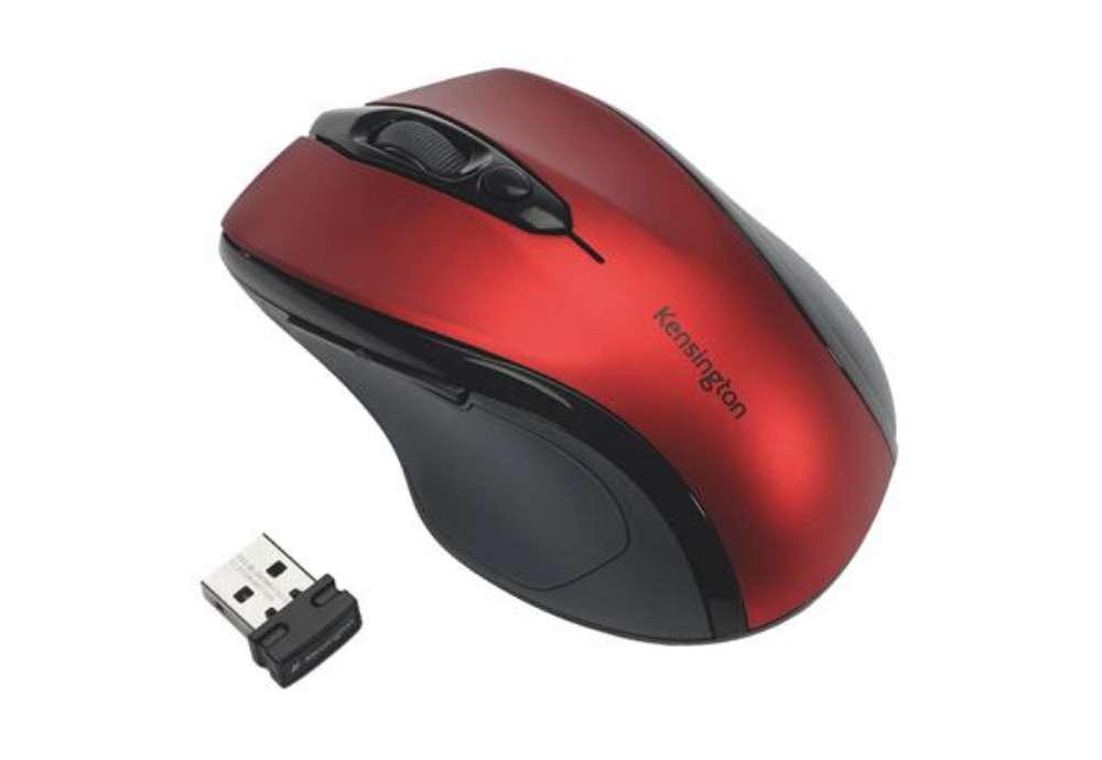 Immagine di Mouse Pro Fit di medie dimensioni - wireless - rosso rubino - Kensington