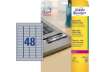 Immagine di Etichette permanenti poliestere argento Avery 45,7x21,2 mm - 48 et/foglio - laser monocolore - conf.