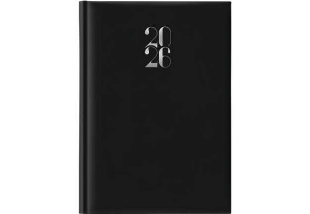 Immagine di Agenda 2026 giornaliera gommato s/d abbinati 14,3x20,5 cm nero 26-064000406C