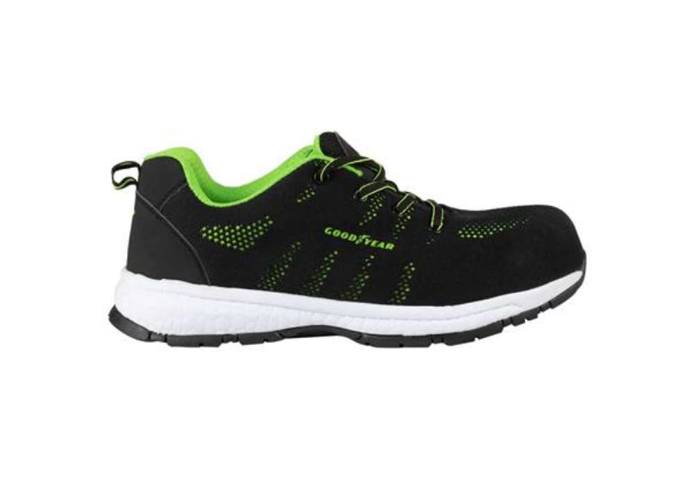 Immagine di Scarpe antinfortunistiche Goodyear in tessuto knit GY ACID S1P nero-verde TG.40 - 726240