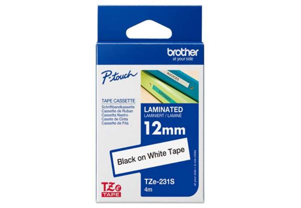 Immagine di Brother - Nastro - Nero/Bianco - TZE231S2 - 12mm x 4mt
