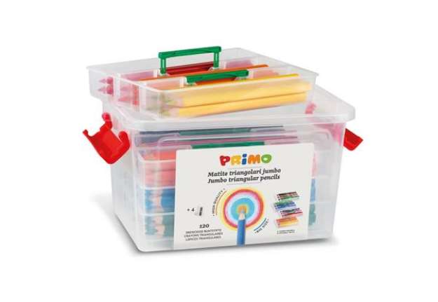 Immagine di Matite colorate Primo Jumbo Triangolar School Box 120 pezzi colori assortiti 517TJ120