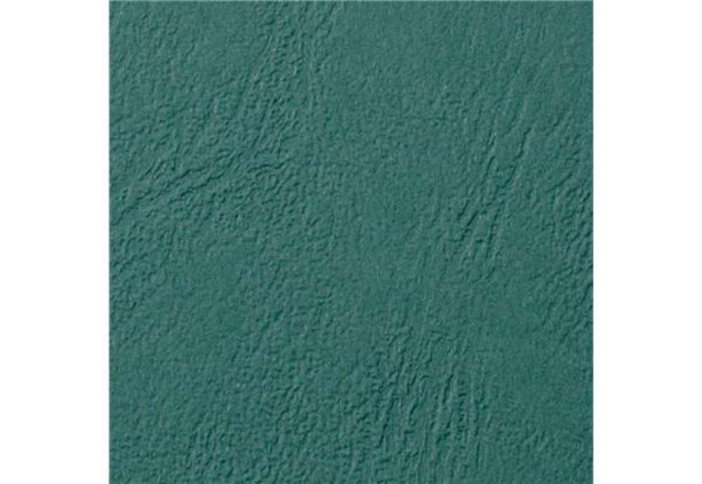 Immagine di Copertine per rilegatura GBC Leathergrain in cartoncino goffrato A4 verde scuro - conf. 100 pezzi -