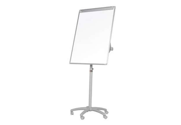 Immagine di Lavagna a fogli mobili con 5 ruote Q-Connect cancellabile acciaio laccato 70x100 cm grigio - KF04159