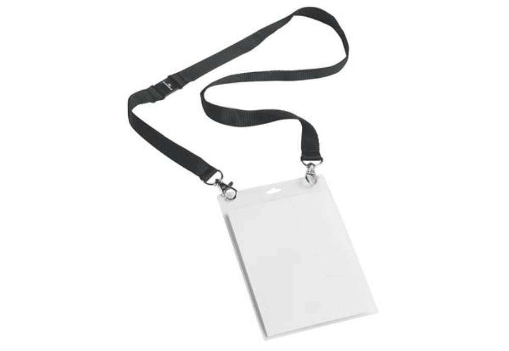 Immagine di Portanomi DURABLE con cordoncino 20 mm per eventi nero/trasparente inserti f.to A6  conf. 10 - 85250