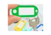 Immagine di Targhetta portachiavi Q-Connect standard in plastica 5x2,2 cm verde Confezione da 10 pezzi - KF10871