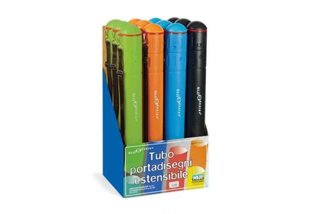 Immagine di Tubo portadisegni Niji Ø 7,5 cm - estensibile da 52 a 85 cm - colori assortiti - 3060