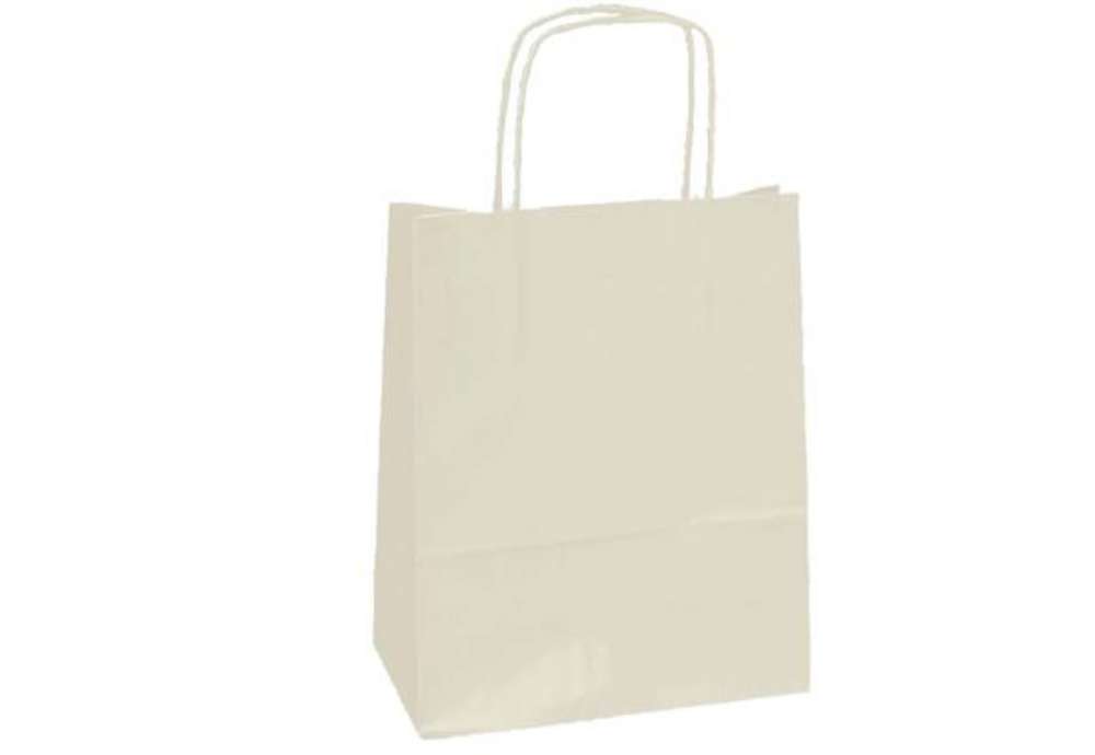 Immagine di Shopper Twisted - maniglie cordino - 36 x 12 x 41 cm - carta kraft - avorio - Mainetti Bags - conf.