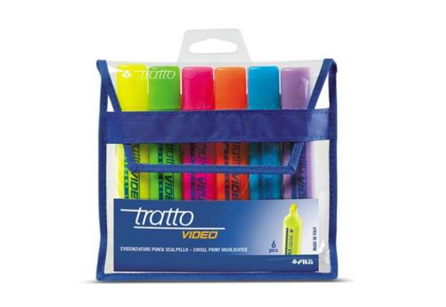 Immagine di Evidenziatori TRATTO Video 1-5 mm assortiti conf. da 6 - F83100000