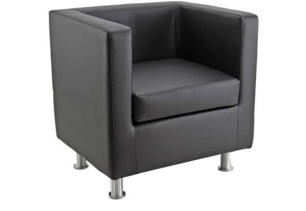 Immagine di Divano attesa 1 posto Unisit Pragma PR1 schienale fisso - rivestimento tessuto ecopelle nero - PR1/K