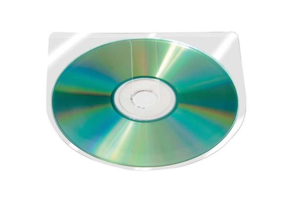 Immagine di Custodia autoadesiva per CD/DVD Q-Connect 12,6x12,6 cm trasparente Conf. 100 pezzi - KF27031