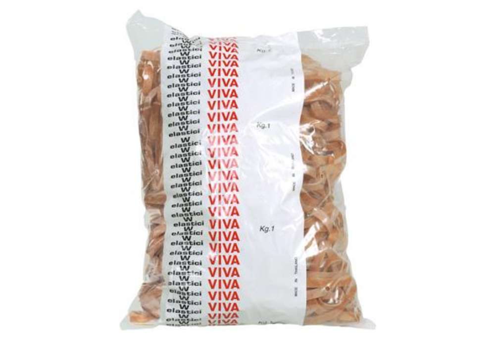 Immagine di Fettucce Elastiche VIVA in busta in gomma naturale tabacco 50x5mm conf.1000 gr - G5X050B