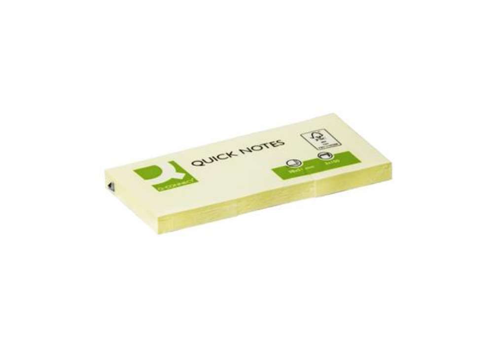 Immagine di Foglietti riposizionabili Q-Connect 63 g/m² giallo 38x51 mm 12 blocchetti da 100 ff - KF10500