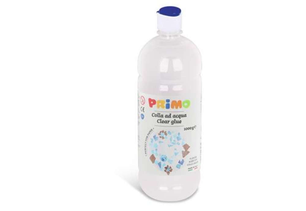 Immagine di Colla ad acqua Primo trasparente bottiglia 1000 ml con tappo dosatore - 303CA1000