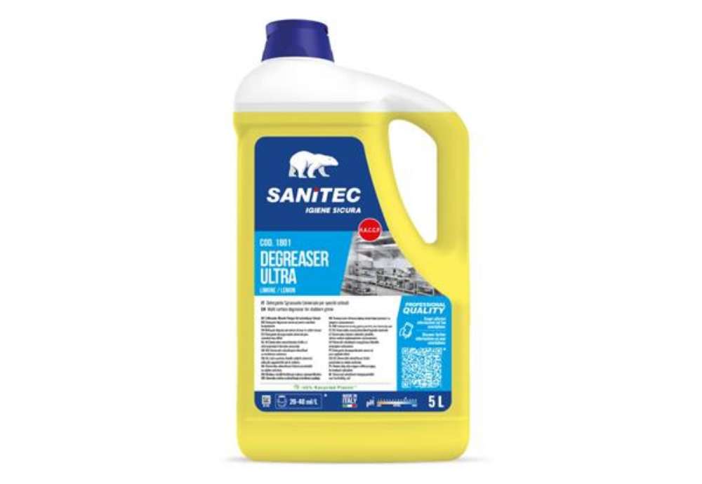 Immagine di Detergente Sgrassante universale per sporchi ostinati Sanitec Degreaser Ultra 5 L / 5,1 Kg limone -