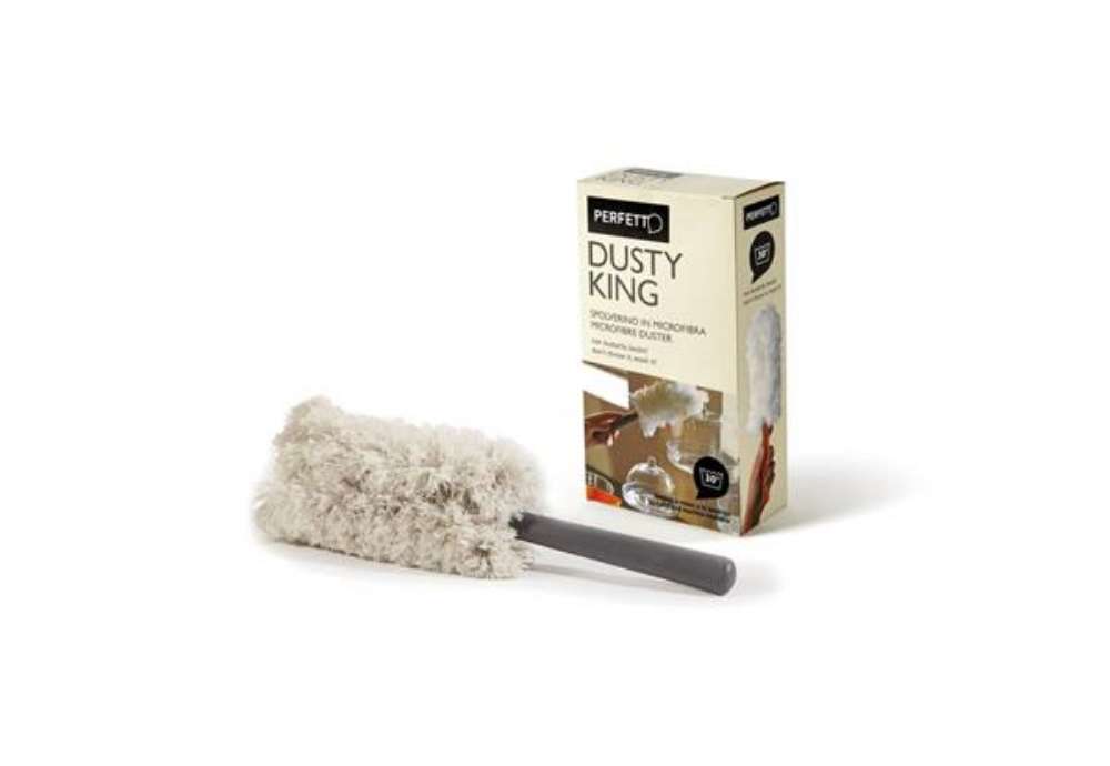 Immagine di Piumino polvere Perfetto bianco / manichetto grigio o giallo 32x9xh2,5 cm - 0065E