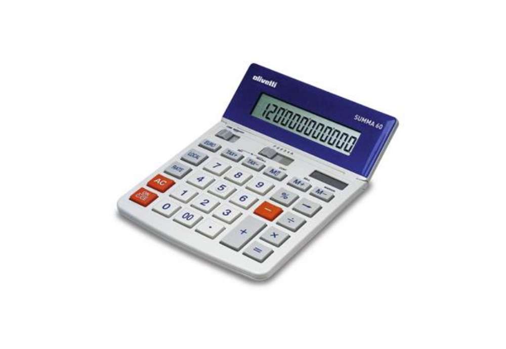 Immagine di Calcolatrice da tavolo OLIVETTI Summa 60 con display LCD a 12 cifre bianco B9320 000