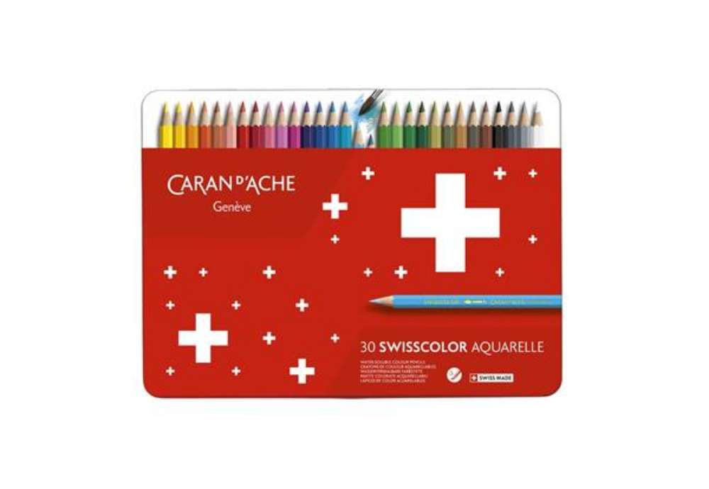 Immagine di Matite colorate acquerellabili Carand'Ache Swisscolor in conf. da 30 colori assortiti - 1285730