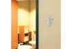 Immagine di Pittogramma adesivo DURABLE 90 x 120 mm acciaio inossidabile spazzolato argento metallizzato WC donn
