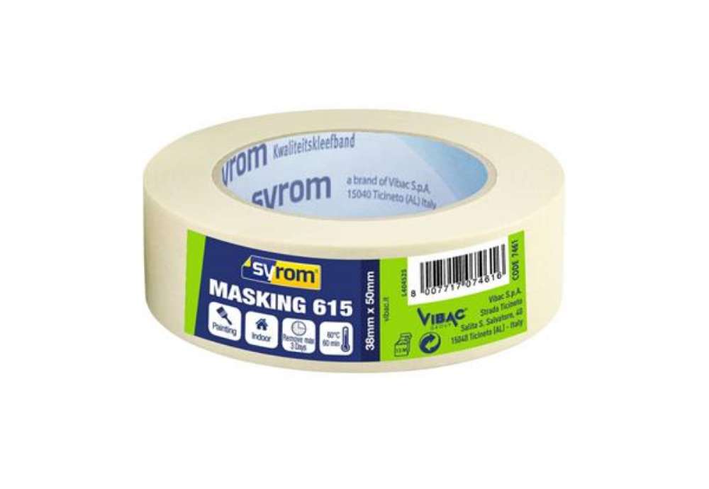 Immagine di Nastro adesivo in carta Masking 615 SYROM avorio formato 38 mm x 50 m 7461